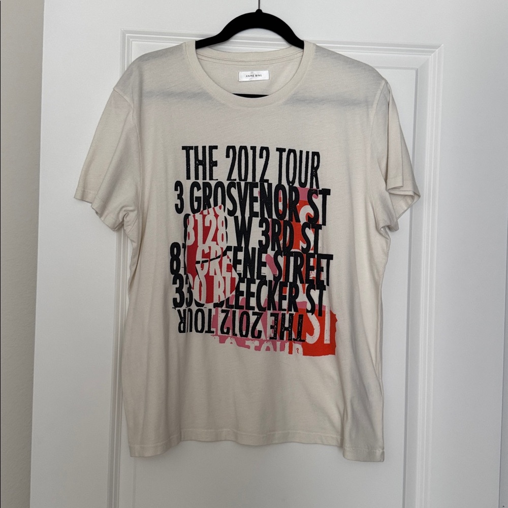 Anine Bing 2012 Tour Graphic Tee Cream Red Black | Size L